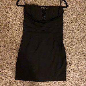 Little mini black strapless dress
